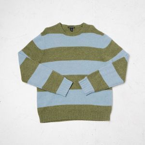 Club Monaco Knitted Wool Stripped Sweater Green Blue size Large